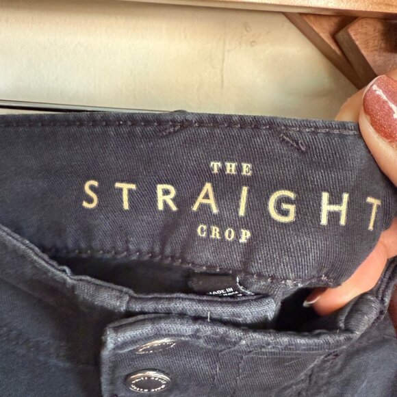 White House Black Market Khakis Pants Womens 2L Black Cargo Pocket Rolled Crop - Picture 2 of 12